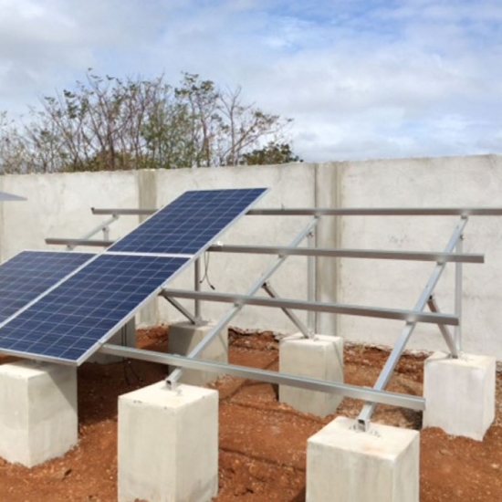 Concrete base solar ground mounted