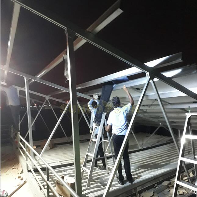 Customized high Elevated PV Mounting Structures on Metal Roof