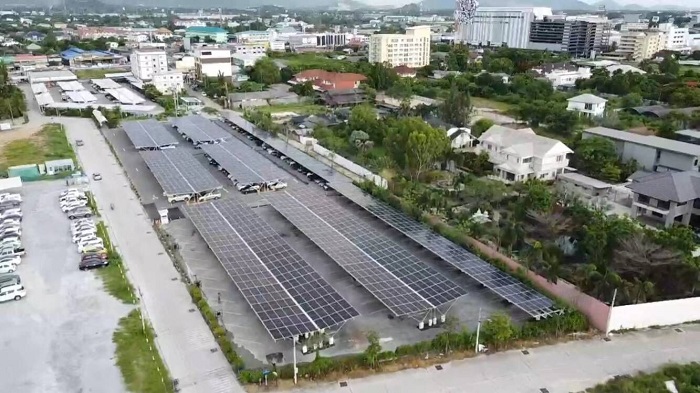  800KW Solar Aluminum Carport Mount Project Finished the Installation in Thailand