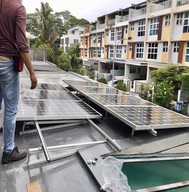 Singapore Solar Flat Roof Mounting Project Has Finished Installation
